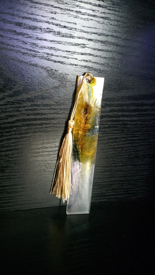 Marque-page résine époxy jaune transparent