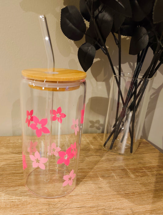 🌺Tasse florale printanière avec paille – Édition Printemps