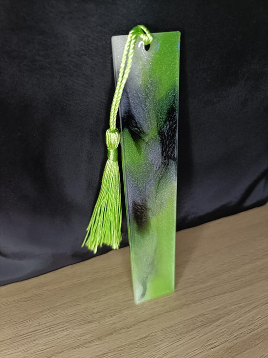 Marque-page résine époxy vert noir gris anthracite