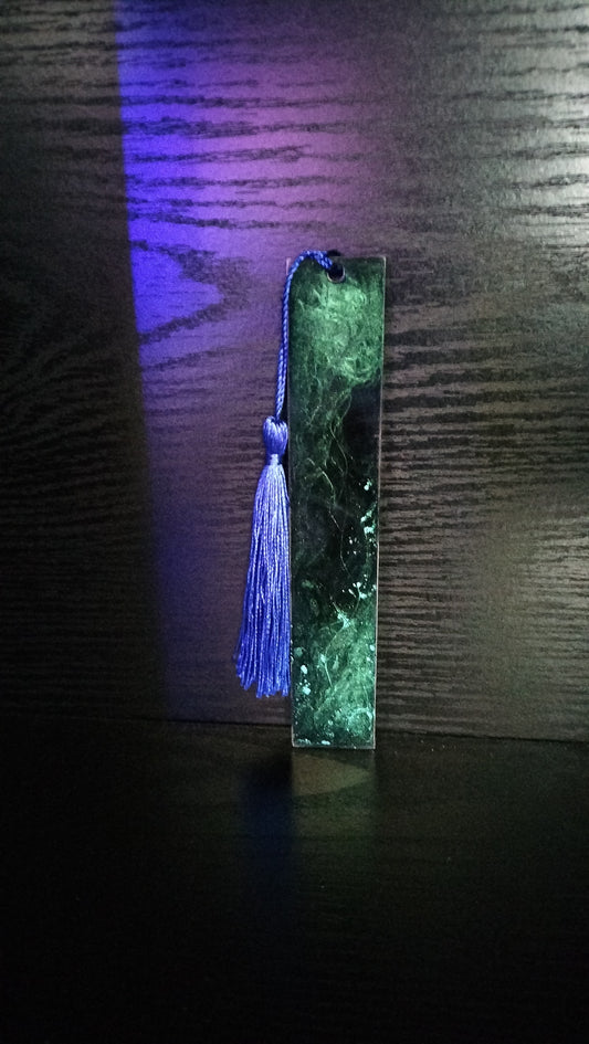 Marque-page résine époxy vert noir