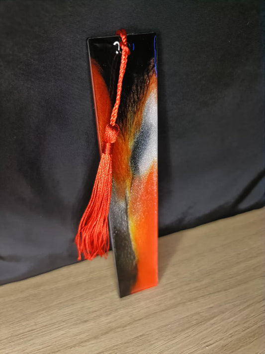 Marque-page résine époxy rouge noir